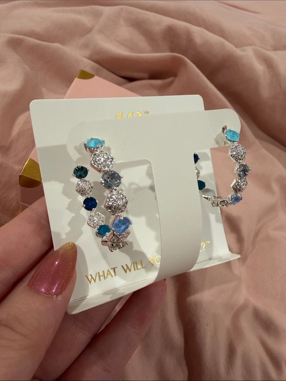BP Summer jewelry candy Maldives mirage silver hoops
